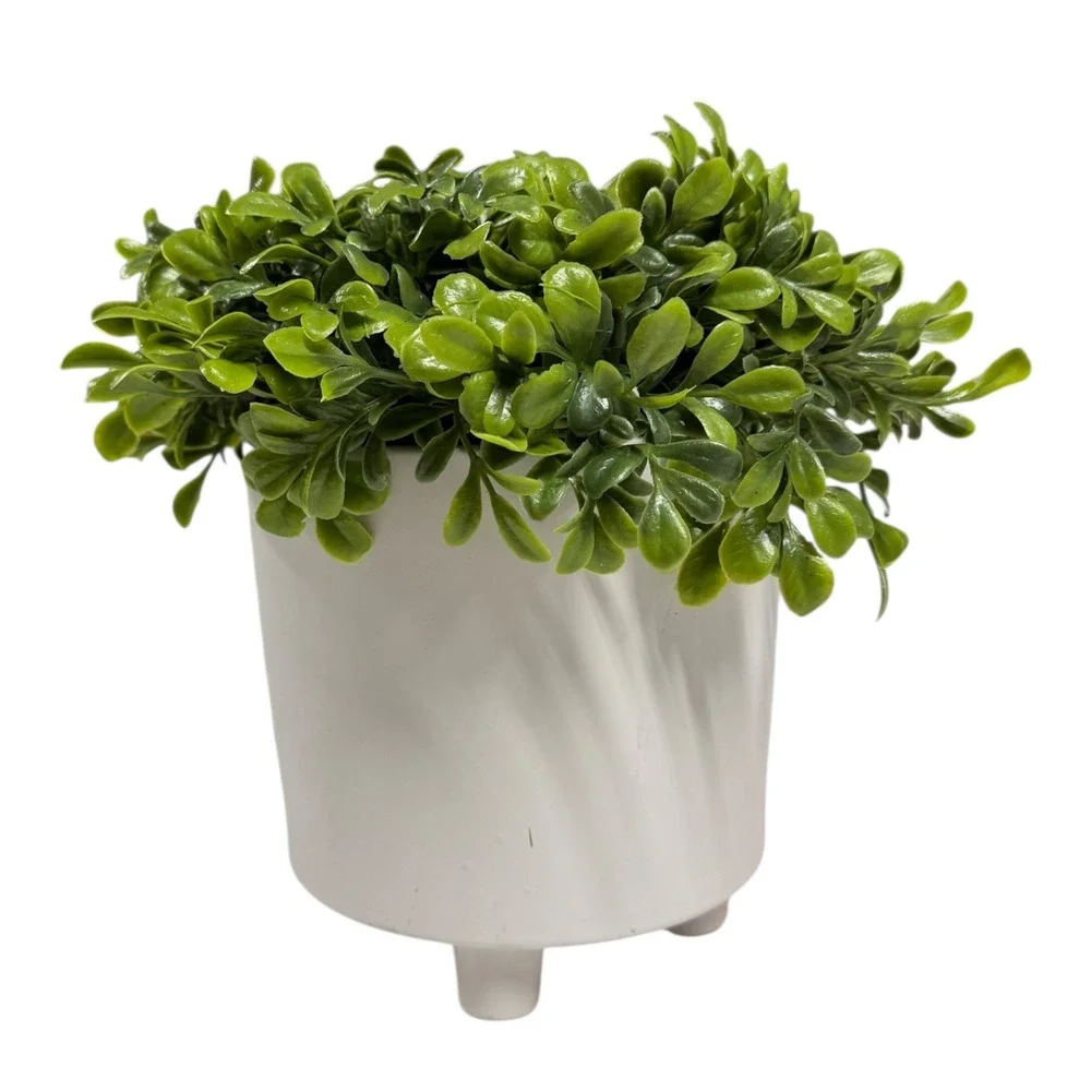 Artificial Green Potted Plant Faux Boxwood Topiary Table Decor Small‎